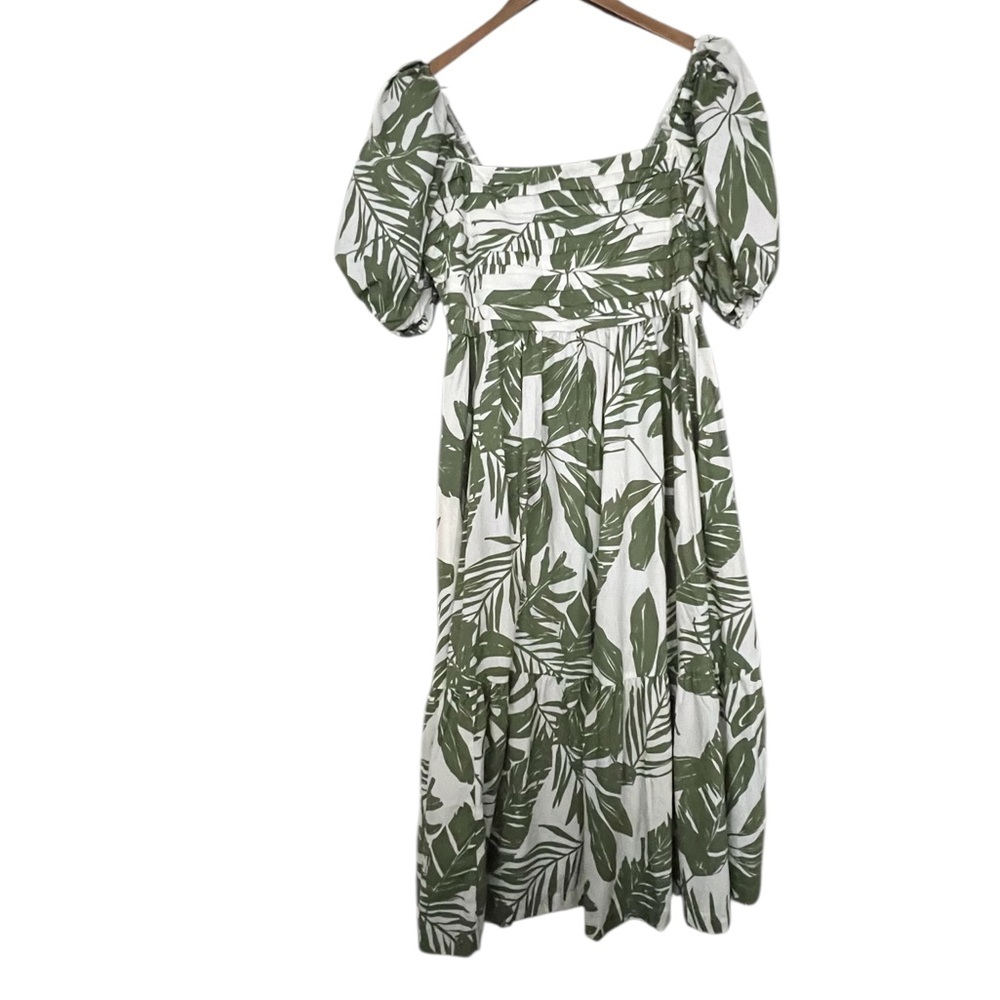 Abercrombie & Fitch Green Leaf Print Midi Dress - Picture 6 of 13